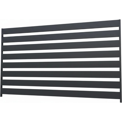 BranyPosuvne.sk Sada pre výrobu hliníkového plotového poľa 2 m x 1,2 m, lamely 100x16 mm, antracit RAL7016, so štruktúrou