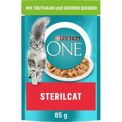Purina One Sterilcat jemné kousky v omáčce s krocanem a zelenými fazolkami 24 × 85 g