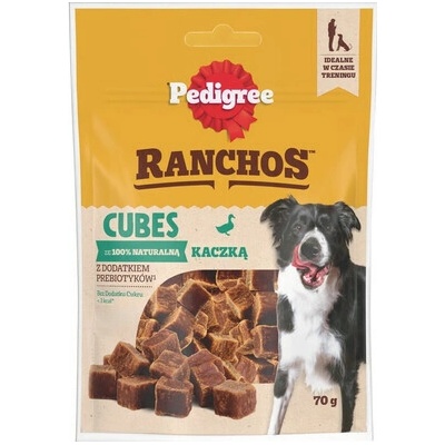 PEDIGREE Ranchos Cubes 70 g doplnková strava pre dospelých psov s kačicou