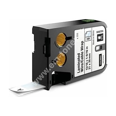 páska DYMO XTL 1868705 Black On White Pre-Sized Laminated Wrap (21x39) 150ks