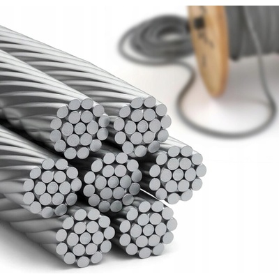 Nerezové ocelové lanko INOX Kyselinovzdorná Vysoce pevné 7x19 6mm 10m