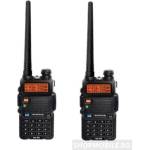 Baofeng Комплект 2 броя, Двубандова радиостанция Baofeng UV-5R, 144-148/420-450Mhz, 10 км обхват, Walkie Talkie, FM радио, Фенерче, 1800mAh Li-ion Battery (UV-5R duo) Радиостанции