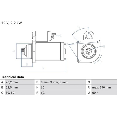 BOSCH 0 986 016 340 Startér (0986016340)