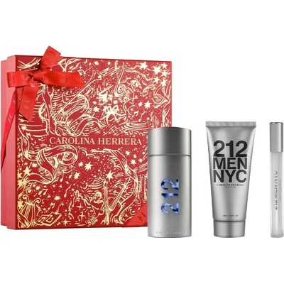 Carolina Herrera 212 Men - EDT 100 ml + gél po holení 100 ml + EDT 10 ml