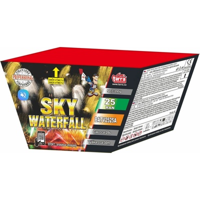 Baterie výmetnic SKY WATERFALL TICHÝ Ohňostroj 25 ran 4 1 BATV2525A