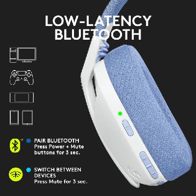 Logitech G435 Lightspeed wireless white-blue (981-001074)