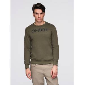 Ombre Clothing Класически мъжки суитшърт с надписи - тъмносив V2 B1711 Ombre Clothing Ombre Clothing | Zelen | МЪЖЕ | S
