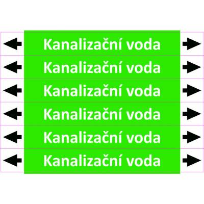 Grafiko | Kanalizační voda - dle ISO 20560 - Materiál fólie s ochrannou laminací, Rozměr aršík 6 ks 26x226 mm