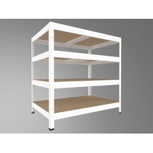 Biedrax Regál do domácnosti 35 x 90 x 120 cm, bílá, 4 police MDF, nosnost 200 kg na polici