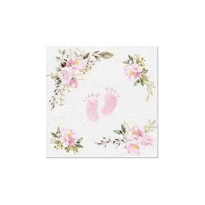 PAW AIRLAID Obrúsky Baby Feet light pink 50 ks 40x40cm