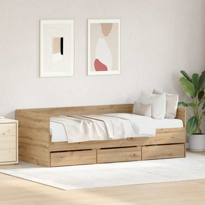 vidaXL Daybed s čelo Artisanový dub kompozitní dřevo