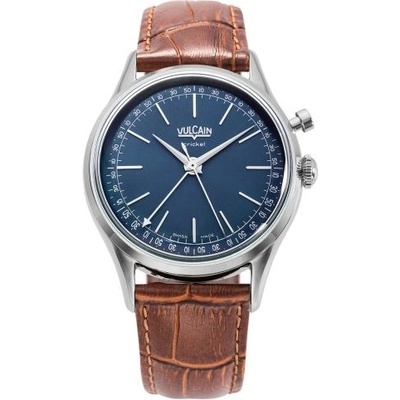 Vulcain Cricket President Blue Brown Alligator