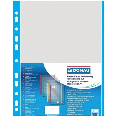 DONAU A4 krystalická 40 mikronů barevný okraj modrá 100 ks