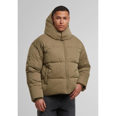 Urban Classics Мъжко Пухено Яке Puffer Jacket With Flap Hood tiniolive XXLUB-TB8027-03057 - Тъмносив, размер 3XL