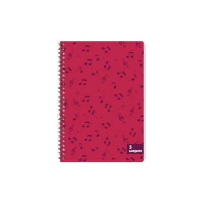 Sentio Тетрадка със спирала Music 17х25см, 3 теми, 105 листа