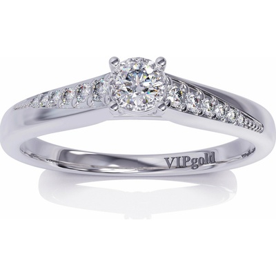 VIPgold Zásnubný prsteň s briliantmi v bielom zlate R330 63792