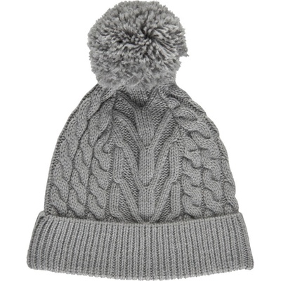 Color Kids Cable knit recycle Hat Light Grey Melange Šedá