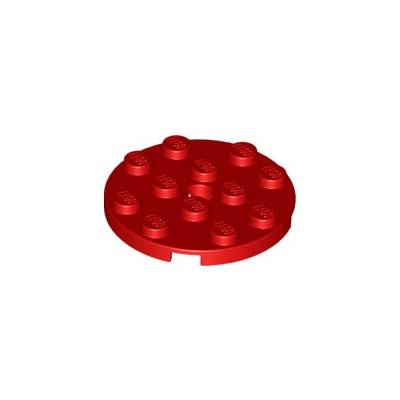 Lego 60474 Red Plate, Round 4 x 4 with Hole