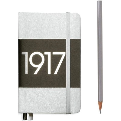 Hardcover 187 Numbered Pages Notebook Pocket A6 Dotted Silver