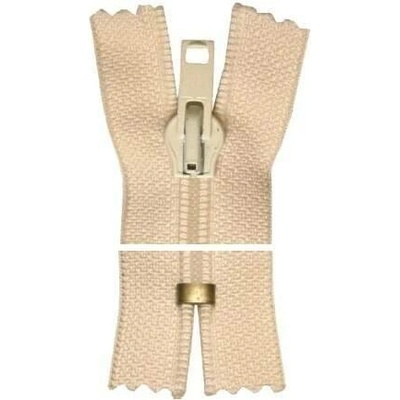 Spirálový zip, nedělitelný - 38cm - béžový - YKK - BALENÍ 10 ks