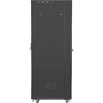 Lanberg rack cabinet 19" free-standing 27U/800x1000 (flat pack) with glass door lcd black v2 (FF01-8027-23BL)