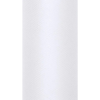 PartyDeco Гладък тюл - бял 0, 15 x 9 м