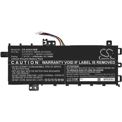 Cameron Sino Батерия за лаптоп ASUS VivoBook 14 X409UA-BV050T, VivoBook 15 F1500EA-BQ2362, C21N1818 LiPo 7.6V 4100mAh CAMERON SINO (CS-AUX412NB)