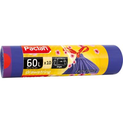 Paclan Ароматизирани торби за отпадъци с връзки Paclan - Drawstring, 60 l, 10 броя, сини (HGFP249)