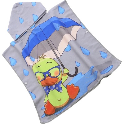 Textilomanie dětské pončo DUCK SPLASH šedé 60 x 120 cm