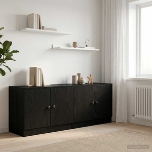 vidaXL Складова кутия за легло на ниво 2 бр. Черен дъб 66 x 35 x 48 см (893716)