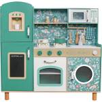 Ginger Home Детска Дървена Кухня GINGER HOME - Винтидж Стил с Електронни Котлони, Светлини, Звуци и Функционални Аксесоари, 91x31x90 см (W10C790B) - tary