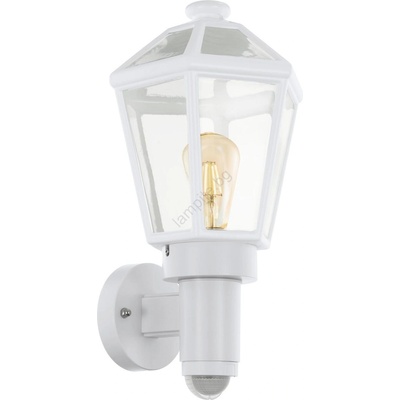 EGLO 79288 - Външна стенна лампа със сензор MONSELICE 1xE27/28W/230V IP44 бяла (EG79288)