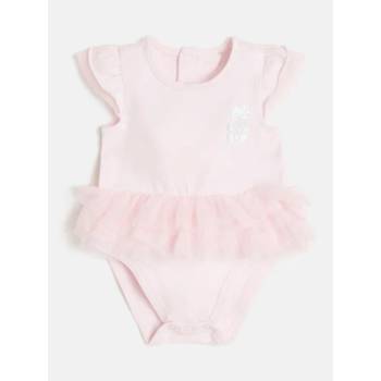 Image 1 of Guess Късо боди с тюл за новородено момиче в розово Guess