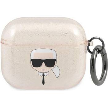 Karl Lagerfeld Калъф Karl Lagerfeld KLA3UKHGD Glitter Karl`s Head, за Apple AirPods 3, златен (KF000842-0)