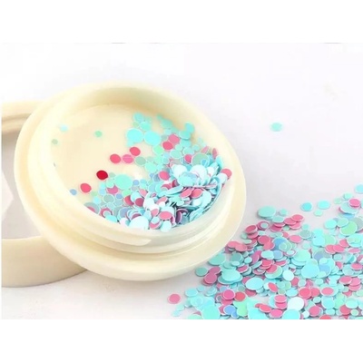 Конфети за декорация на нокти de2189, синьо и циклама (de2189)