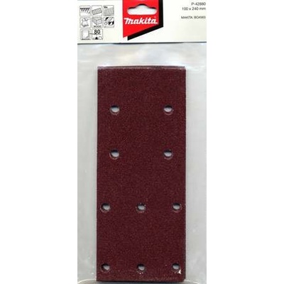 Makita P-42880 brusný papír 10ks, 100x240 mm, zrnitost 80