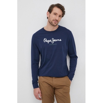 Pepe Jeans tričko s dlhým rukávom tmavomodré