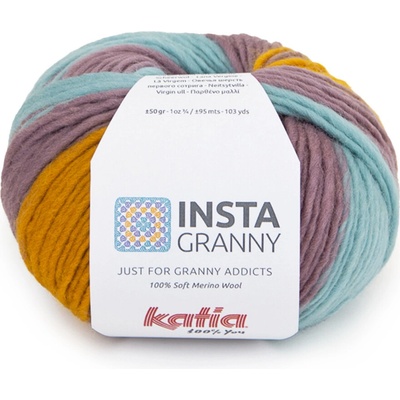 Katia Instagranny Farba: Water blue-Light lilac-Ochre
