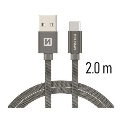 Swissten 71521302 USB - USB-C, 2m, šedý