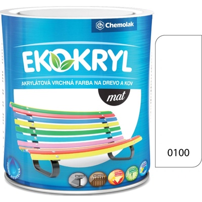 CHEMOLAK EKOKRYL Mat V2045 0100 biela 0,6l