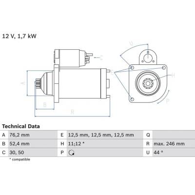 BOSCH 0 986 024 100 Startér (0986024100)