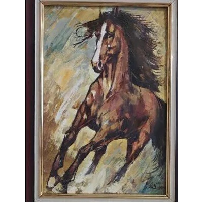 Картина с тичащ кон