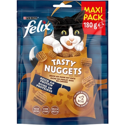 FELIX 2х180г Felix Tasty Nuggets, лакомство за котки - с пилешко и патешко