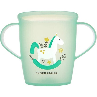 CANPOL 2/101 Otvorený hrnček s uškami 250 ml TOYS zelený