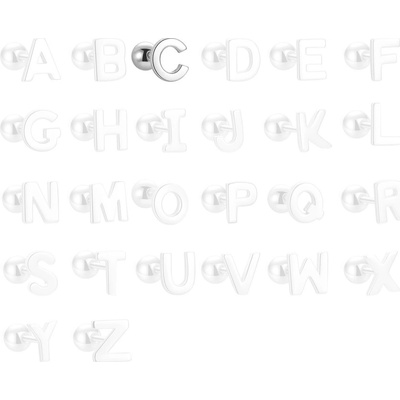 Majya stříbrné náušnice PÍSMENO C 10420