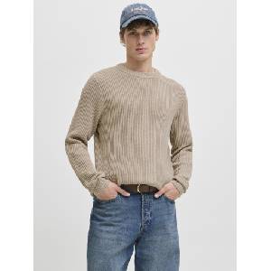 JACK & JONES Мъжки плетен пуловер moonbeam Jack & Jones | Bezhov | МЪЖЕ | XXL