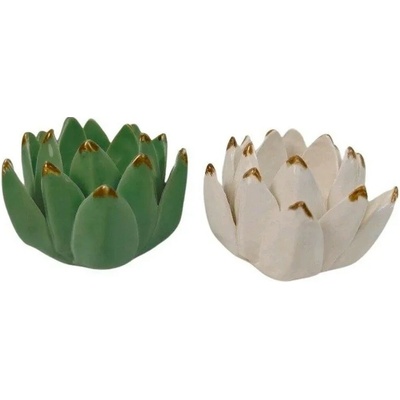 Boltze Porcelánový svietnik kvetina Lotus, rôzne druhy, pr. 9,5 x 6,4 cm, 1 ks