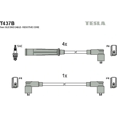Sada zapaľovacích káblov TESLA T437B
