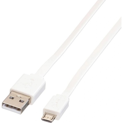 Roline 11.02.8761 USB, USB 2.0 USB-A zástrčka, USB Micro-B zástrčka, 1m, bílý