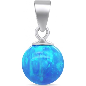 Brilio Silver strieborný prívesok so svetlo modrým syntetickým opálom PT110WLB